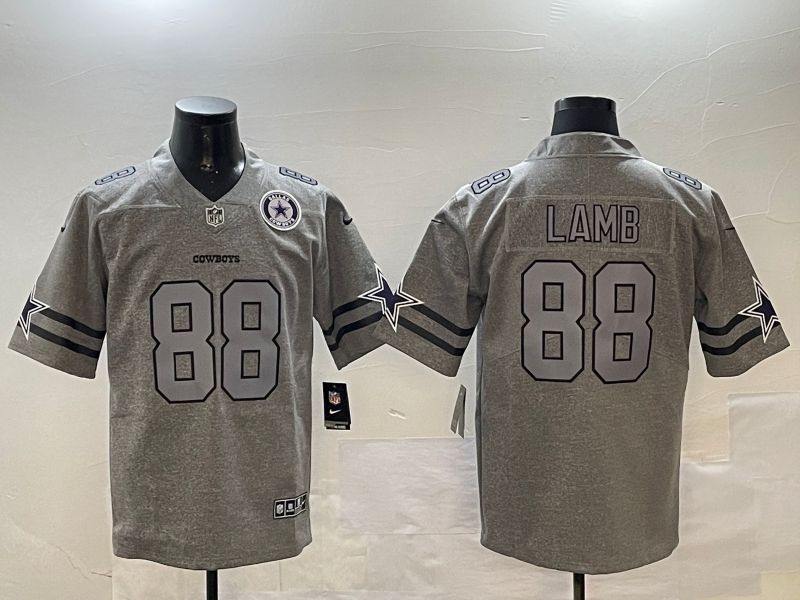 Men Dallas Cowboys #88 Lamb Grey Throwback 2024 Nike Limited NFL Jersey style 01151